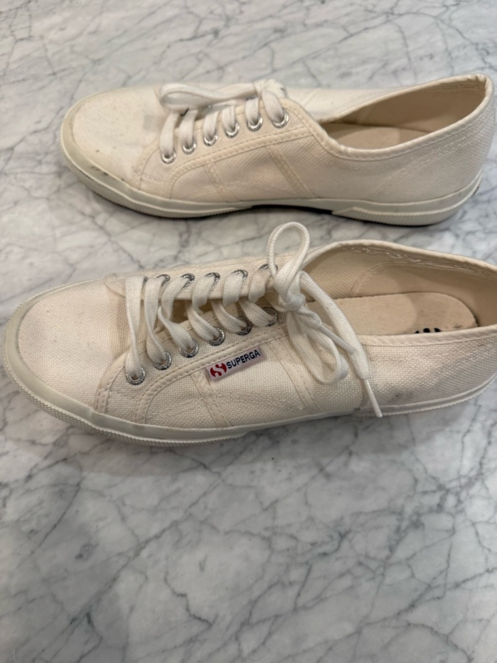 Superga Off-White Canvas Low-Top Sneakers